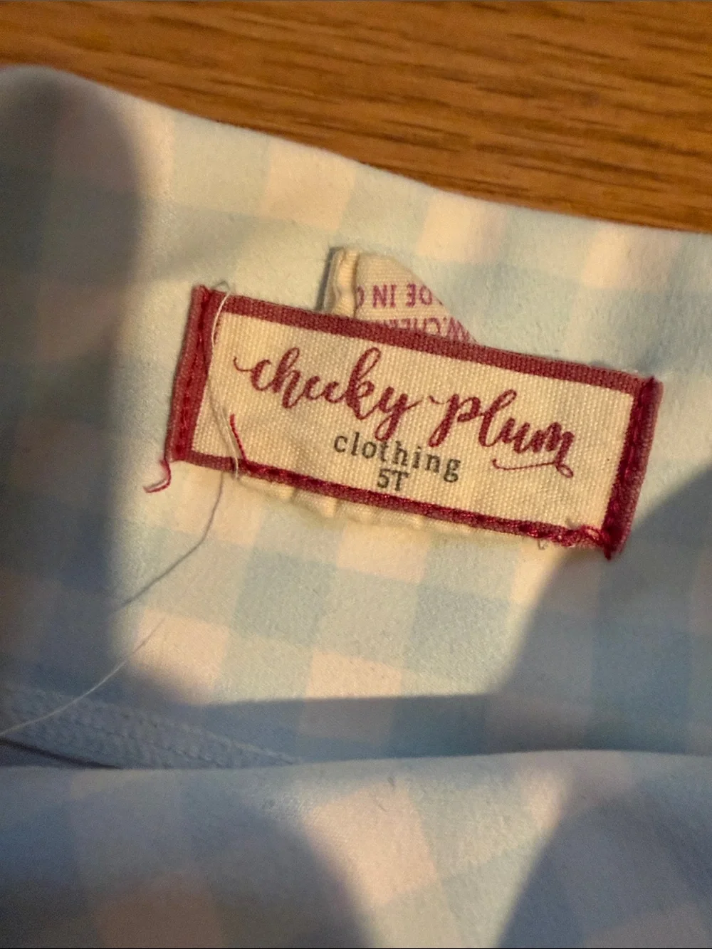 cheeky plum Light Blue Gingham Kids Leggings